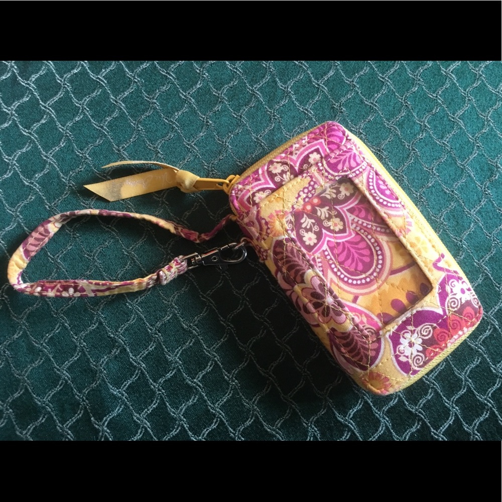 Yellow Vera Bradley Phone-Size Wristlet